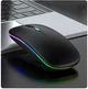 Беспроводная компьютерная мышь Bluetooth + USB 2.4Ghz с RGB-подсветкой, аккумуляторная мышка для ноутбука и компьютера черная - изображение 1