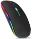 Беспроводная компьютерная мышь Bluetooth + USB 2.4Ghz с RGB-подсветкой, аккумуляторная мышка для ноутбука и компьютера черная - изображение 2