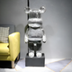 Фигурка Bearbrick серебряного цвета на подставке SUPREME 155 см. Дизайнерская игрушка Беарбрик. Фигурка Be@rbrick - изображение 1