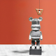 Фигурка Bearbrick серебряного цвета на подставке SUPREME 155 см. Дизайнерская игрушка Беарбрик. Фигурка Be@rbrick - изображение 7