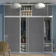 Шафа з 6 розсувними дверима, Larkollen білий/темно-сірий, 180x57x221 см PLATSA IKEA 094.941.58 - зображення 3