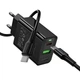 Мережевий зарядний пристрій HOCO CS94A Leader 20 Вт PD+QC USB Type-C + USB-A з кабелем Type-C – Type-C 1 м чорний - зображення 5