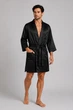 Короткий чоловічий халат з віскозного шовку BOBRAND "Dark Desires" - 2XL - изображение 2