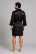 Короткий чоловічий халат з віскозного шовку BOBRAND "Dark Desires" - 2XL - изображение 4