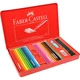 Набор цветных карандашей Faber-Castell Classic Knight на масляной основе, 48 цветов, карандаши для рисования, цветные карандаши, 115848, красная жестяная коробка, для эскизов и художественных зарисовок. - изображение 2