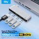 Док-станція iSky Type-C, HDMI 4K60Hz, передача відео, USB 3.2, високошвидкісний 10 Гбіт/с-хаб для ноутбуків Apple, Huawei, Microsoft, сріблястий колір - зображення 1