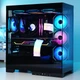 Корпус для комп'ютера SAMA Dabingjie чорного кольору, формату ATX, для настільного ПК, подвійні скляні панелі/знімні стійки/два роз'єми U3+Type-C/підтримка материнських плат із заднім монтажем, водяне охолодження 360 мм - изображение 4