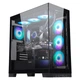 Корпус для комп'ютера SAMA Dabingjie чорного кольору, формату ATX, для настільного ПК, подвійні скляні панелі/знімні стійки/два роз'єми U3+Type-C/підтримка материнських плат із заднім монтажем, водяне охолодження 360 мм - изображение 7