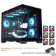 Wanjia Gungyongzhe Black No A-Pillar + Prism RGB Six-Fan Set, Seaside View Case for Desktop Computer Tower, M-ATX Motherboard/360 Water Cooling/9 Fans/4090 Graphics Card - изображение 4