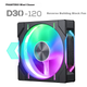 PHANTEKS D30 Building Block Version Anti-Leaf 12cm Case Water Cooling Radiator ARGB Temperature Control Fan (30mm Thick, 7 Blades High Air Pressure, Wireless Cable Connection, Single Package, Black) - зображення 4