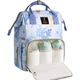 Рюкзак Xinandai Mommy Bag, місткий багатофункціональний рюкзак для подорожей, годування груддю та догляду за дитиною, легкий і зручний, колір Blue Sea Phantom. - зображення 2