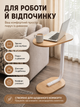 Приставной кофейный стол в форме буквы C для дивана и ноутбука 40×30×60 см из ДСП и металла - изображение 4