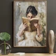 Постер «Девушка с книгой» винтажный на холсте 30×40 см - изображение 6