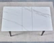 Стіл BERLIN CERAMIC 111(140)*75 білий глянець/чорний каркас - изображение 5