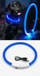 Яркий светодиодный LED ошейник для собак и кошек 70 см (можно укорачивать) с USB-заряд. Видимость до 500м в темноте. Цвет СИНИЙ. - изображение 3