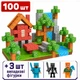 Магнитный конструктор Minecraft 100 шт по игре Майнкрафт Кирпичный дом Mk001002 - изображение 1