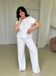 Женская пижама тройка футболка+шорты+брюки с рюшами Rose Amour L/XL белая SetWH121315 - изображение 5
