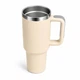 Термос термокружка Tumbler с ручкой, крышкой и трубочкой 30 см, Кремовый айвори - изображение 7