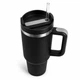 Термокружка Tumbler с ручкой и крышкой, трубочка 30 см, термос для кофе, чая и холодных напитков Черный - изображение 6