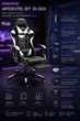 Кресло игровое геймерское 4Points G-001 с подставкой для ног, подушками, газлифтом и наклоном спинки 135° - изображение 1