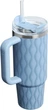 Термочашка Stanley Quencher H2.0 FlowState Tumbler Sky Blue Monogram 1.18л - зображення 2