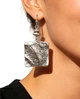 Женские сережки "Квадратики" 5 см jewelry Серебристого цвета - изображение 3