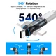 Переходник поворотный 540° USB Type-C M/F Fast Charging (PD3.1 240W 5A/48V) LED Metal Grey (48877) - изображение 2