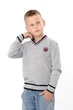 Дитячий джемпер для хлопчика зі смужками NoBrand 146 Сірий (p-20883-251553) - зображення 4