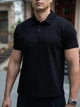 Мужское поло из хлопка polo футболки однотонные черная Teamv 3XL - изображение 4