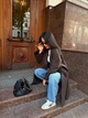 Пальто жіноче кашемірове оверсайз шоколадне 42-48 c824.024 - зображення 2