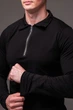 Чоловіча лонгслів R.A. Polo Long Black на блискавці S - зображення 4