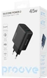 Сетевое зарядное устройство Proove Silicone Power 2 45W (Type-C+USB) Black (687330001) - изображение 3
