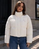 Куртка женская Fashion 3072 вафельная короткая с воротником-стойкой S молочная - изображение 3