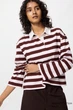 Женское поло в полоску Uniqlo 48(XL) Розово-коричневый (154886) - изображение 1