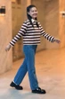 Женское поло в полоску Uniqlo 48(XL) Розово-коричневый (154886) - изображение 5