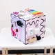 Бизикуб для детей 30x30x30 см с доской для рисования, 28 элементов, Розово-фиолетовый (Развивающий деревянный бизиборд) - изображение 9