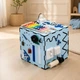 Бизикуб для детей 30x30x30 см с доской для рисования, 28 элементов, Голубой (Развивающий деревянный бизиборд) - изображение 2