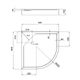 Lidz Душевой поддон KAPIELKA ST80x80x14 низкий, полукруглый, диаметр слива 52 мм - изображение 2