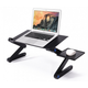 Столик для ноутбука розкладний трансформер з активним охолодженням Laptop Table T8 чорний - зображення 1