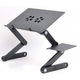 Столик для ноутбука розкладний трансформер з активним охолодженням Laptop Table T8 чорний - зображення 2