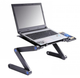 Столик для ноутбука розкладний трансформер з активним охолодженням Laptop Table T8 чорний - зображення 3