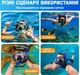 Набор для дайвинга фридайвинга снорклинга Панорамная полнолицевая Маска с трубкой с закрытым носом для подводного плавания ныряния Взрослая Мужская Женская трубка водонепроницаемый сухой верхний клапан Dry Top закаленное Антизапотевающее стекло Black - изображение 5
