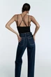 Боді з перехресними тонкими бретелями чорного кольору Zara розмір S - зображення 3