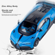 Дитяча модель автомобіля Heimanba Bugatti Chiron, масштаб 1:18, синя, колекційна, зі сплаву - зображення 6
