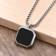 Квадратний мінімалістичний чоловічий кулон підвіска з ланцюжком Square Minimalist на шию з медичної сталі - зображення 2