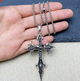 Кулон чоловічий із ланцюжком, Масивний хрест двосторонній Gothic Cross Сріблястий - изображение 5