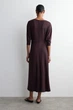 Сукня жіноча COS gathered-waist draped midi dress 1292719002 M Бордовий - зображення 4