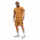 Летний комплект Stone Island LINER коричневый мужской футболка и шорты трикотаж пенье XXXL - изображение 1