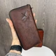 Кожанный женский кошелек с тиснением DK коричневый (1807DKкор) - изображение 4