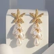 Сережки біжутерія Подовжені Морське бароко Fashion jewelry Білий золотистий - зображення 2